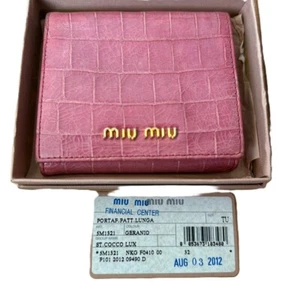 Miu Miu Tri-fold Wallet Pink Box included Shipped from Japan - Picture 1 of 9