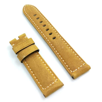 Correa de reloj de cuero de becerro marrón de 22 mm / 20 mm para PAM RADIOMIR LUMINOR Foto 1 de 4