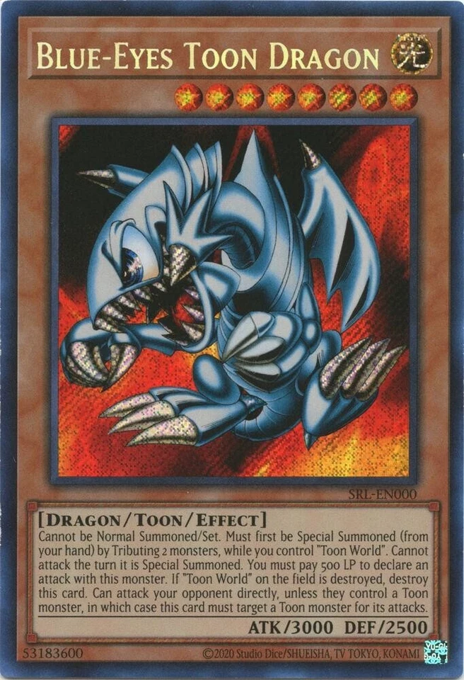 Yu-Gi-Oh! Blue-Eyes Toon Dragon SRL-EN000 Secret Rare 25th Anniversary - Image 1 of 1