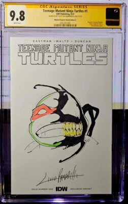 TMNT #1 NYCC BLANCO Firmado + Boceto por Livio Ramondelli CGC 9.8 Tortuga Venomizada Foto 1 de 2