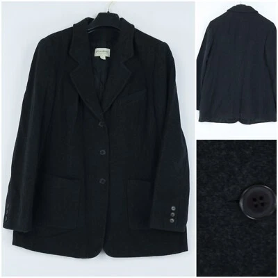 Womens Blazer Large Size UK 14 EU 40 Charcoal EDDIE BAUER Formal Wool Jacket - Image 1 of 4
