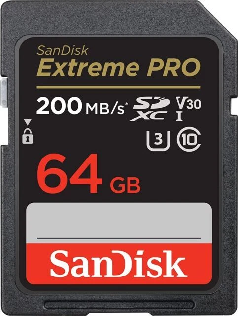 SanDisk Extreme PRO 64GB UHS-I U3 SDXC 200MB/s 4K UHD Video Memory Card