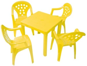 Children's Outdoor & Indoor Table & Chair Set - 4 Chairs, 4 colors Made in Italy - Picture 1 of 16