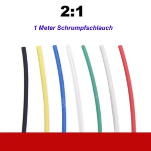 1 Meter Schrumpfschlauch Schrumpfrate 2:1 diverse Größen & Farben zur Auswahl - Picture 1 of 6
