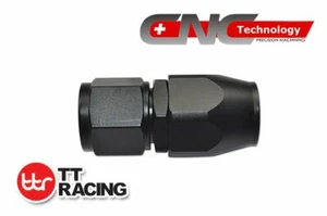 AN-6 AN6 6AN Stragiht Aluminium Hose End Fitting Black - Foto 1 di 1