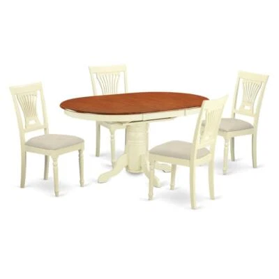 AVPL5-WHI-C Juego de comedor 5 piezas - Mesa de comedor y 4 sillas de comedor Foto 1 de 4