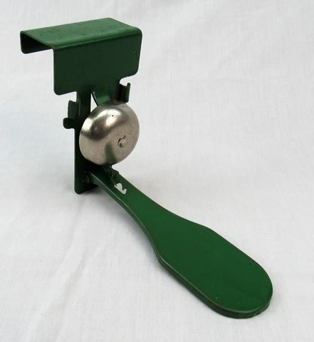 Vintage metal Bell door hanger green flipper peddle unusual Cover