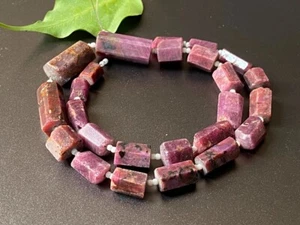 Natural Ruby gemstone hexagon shape beads size 22-9 mm 8 inches Strand W-22 - Picture 1 of 3