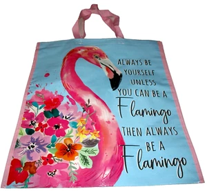 TROPICAL Reusable Tote Bag ~ 19" X 17" X 7" ~ YOU CAN BE A FLAMINGO - Picture 1 of 1