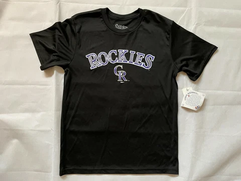Stitches Unisex MLB Rockies Polyester Short Sleeve M09S435 L Black Cover