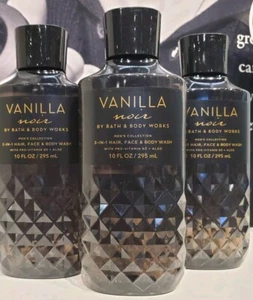 3X Bath & Body Works VANILLA NOIR Men's Collection 3-IN-1 Hair Face & Body Wash - Picture 1 of 4
