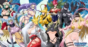 Digimon Waifu Sexy Angewomon Beelstarmon Gaming Desk Mat Playmat TCG - Picture 1 of 1