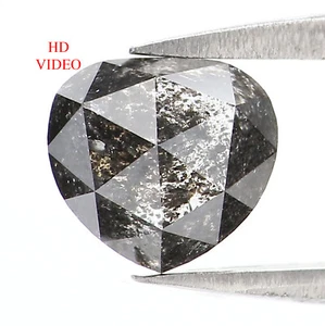 1.36 CT Natural Loose Heart Shape Diamond 6.50 MM Salt And Pepper Diamond QL5092 - Picture 1 of 8