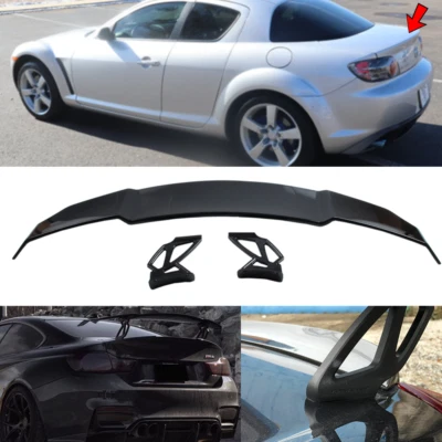 Universal Black V-STYLE Rear Trunk Racing Spoiler Wing Fit For Mazda RX-8 04-11  - Image 1 of 4