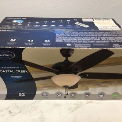 Harbor Breeze Coastal Creek 52" Bronze Indoor Ceiling Fan , 5-Blade w/Light Kit - Image 1 of 4