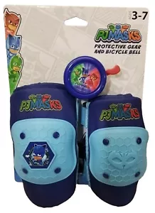 PJ Masks Kids Protective Bike Gear Elbow & Knee Pads With Bicycle Bell- Ages 3-7 - Picture 1 of 2