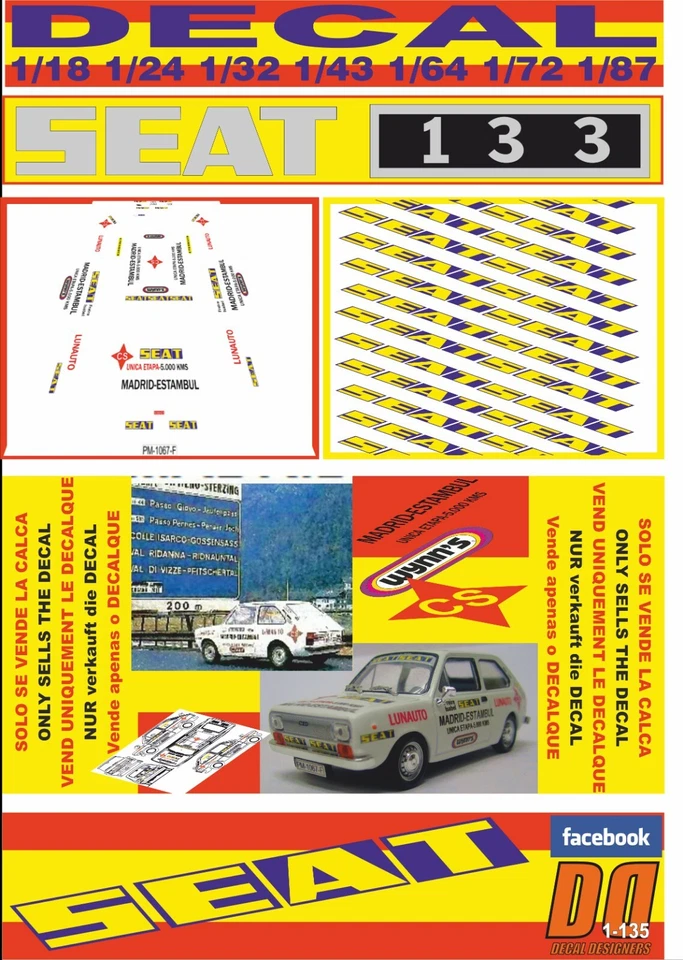 DECAL SEAT 133 1974 MADRID - ESTAMBUL (08) - Image 1 of 1