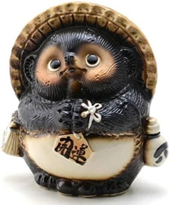 Mapache perro Onegai Tanuki macho 9013-04 8,66 pulgadas de altura hecho en Japón Foto 1 de 4