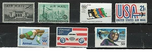 SET OF 7 AIR MAI STAMPS - PLEASE SEE PHOTO'S FOR DETAILS - VF - OG - HINGED - M - Picture 1 of 2