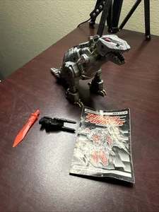 Transformers Original G2 1992 Silver Dinobot Grimlock Complete w/booklet - Picture 1 of 20
