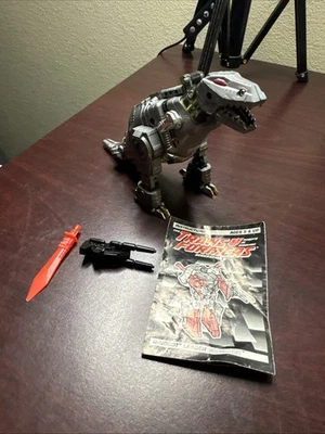 Transformers Original G2 1992 Silver Dinobot Grimlock Complete w/booklet - Image 1 of 4