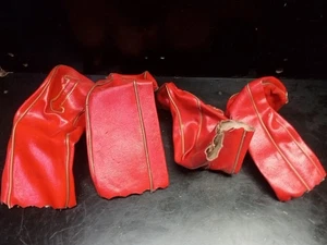 Vintage Wilson Golf Kopfbedeckungen rot Vinyl Goldrand 1, 3, 4 und W - 4er Set - Bild 1 von 8