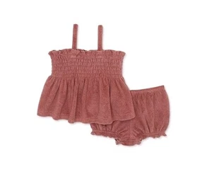 Conjunto de camiseta sin mangas y pantalones cortos florantes con estampado easy-peasy para bebés niñas, 2 piezas, tallas... - Imagen 1 de 6