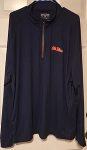 Maglione Ole Miss Hotty Toddy 1/4 Zip Blu Levelwear Taglia XXL Ventilato - Foto 1 di 8