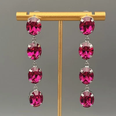 Elegante Ohrringe mit Vintage Oval Swarovski® Kristall Geschenk Neu - Bild 1 von 4