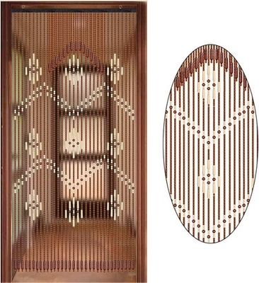 Cortina de cuentas 35x68 pulgadas, madera natural y bambú cortina de cuentas madera con cuentas Foto 1 de 4