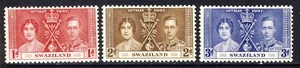 SWASILAND König Georg VI 1937 Der Krönungssatz SG 25 bis SG 27 POSTFRISCH - Bild 1 von 2