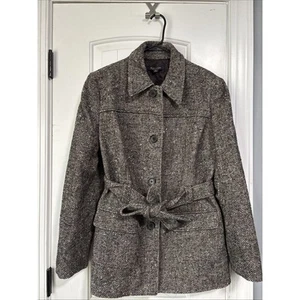 Brooks Brothers Women's Treed Jacket Trench Coat Belt Size 14 - Picture 1 of 4