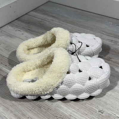 Zapatillas para mujer Sole Mates Bubble Slides talla 7 forradas Sherpa Foto 1 de 4