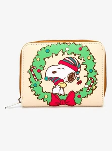Loungefly Peanuts Snoopy Woodstock Weihnachtskranz Mini Reißverschluss Geldbörse (NEU) - Bild 1 von 1