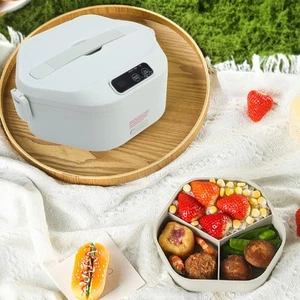 Electric Lunch Box Multifunctional Adjustable Porcelain Liner Cordless US - Picture 1 of 30