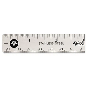 Westcott 10414 Righello in Metallo in Acciaio Inox con Base in Sughero Antiscivolo, 6 in - Foto 1 di 4