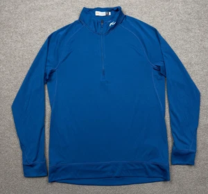 Kjus Camicia Uomo Taglia M Blu Quarto Zip Manica Lunga Performance Tee Golf UPF 50 - Foto 1 di 10