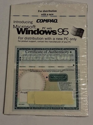 Microsoft Windows 95 CD Booklet& Product Key for Distribution Compaq PC New Open - Image 1 of 4