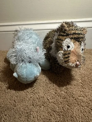 Webkin Lot Of 2 Hippo And Tiger No Code HM032 HM009 Ganz - Image 1 of 4