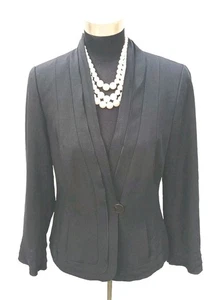Worth Style Sz 10 Suit Jacket Black Wool  Women's Layered Bell Sleeves Blazers M - Picture 1 of 5