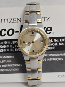 Orologio Citizen Eco Drive Donna E011-K51234-Y Vestito Tono Oro Solare 25mm Funzionante - Foto 1 di 6