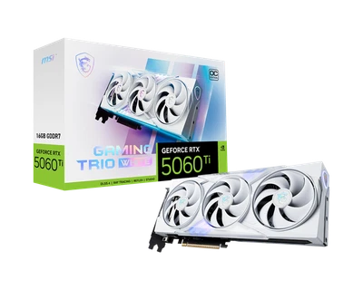MSI GeForce RTX 5060 Ti 16G GAMING TRIO OC WHITE Graphics Card - Image 1 of 4