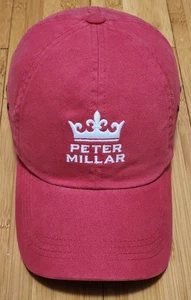 Peter Millar Hat Cap Mens One Size Red Embroidered Crown Golf Sports Strapback - Picture 1 of 9