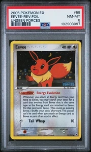 Pokémon Eevee EX Unseen Forces Reverse Holo Stamped 2005 55/115 PSA - Picture 1 of 2
