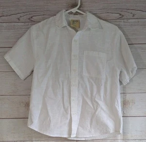 There Abouts Shirt Boys Med Button Up White Linen Surf Vacation - Picture 1 of 6