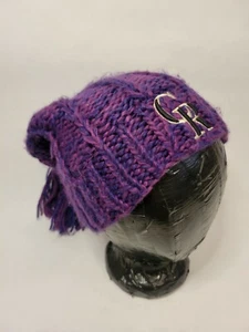 New Era Colorado Rockies Slouch Beanie Purple Crochet Woven Knit Pom Baseball - Bild 1 von 8