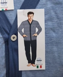 PIGIAMA APERTO UOMO CALIBRATO TASCHE PURO COTONE MARCA BIPBIP ART. 1586 - Imagen 1 de 3