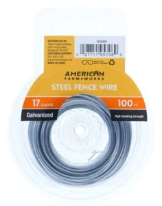 American FarmWorks SW17G100-AFW Galvanized Steel Fence Wire 100-foot 17 Gauge - Picture 1 of 1