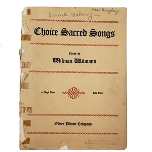 CHOICE SACRED SONGS EDITED BY WILMAN WILMANS HIGH VOICE USED - Picture 1 of 5