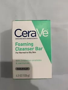 CeraVe Foaming Cleanser Bar for OilySkin, Body and Face Fragrance Free, 4.5 oz - Picture 1 of 4